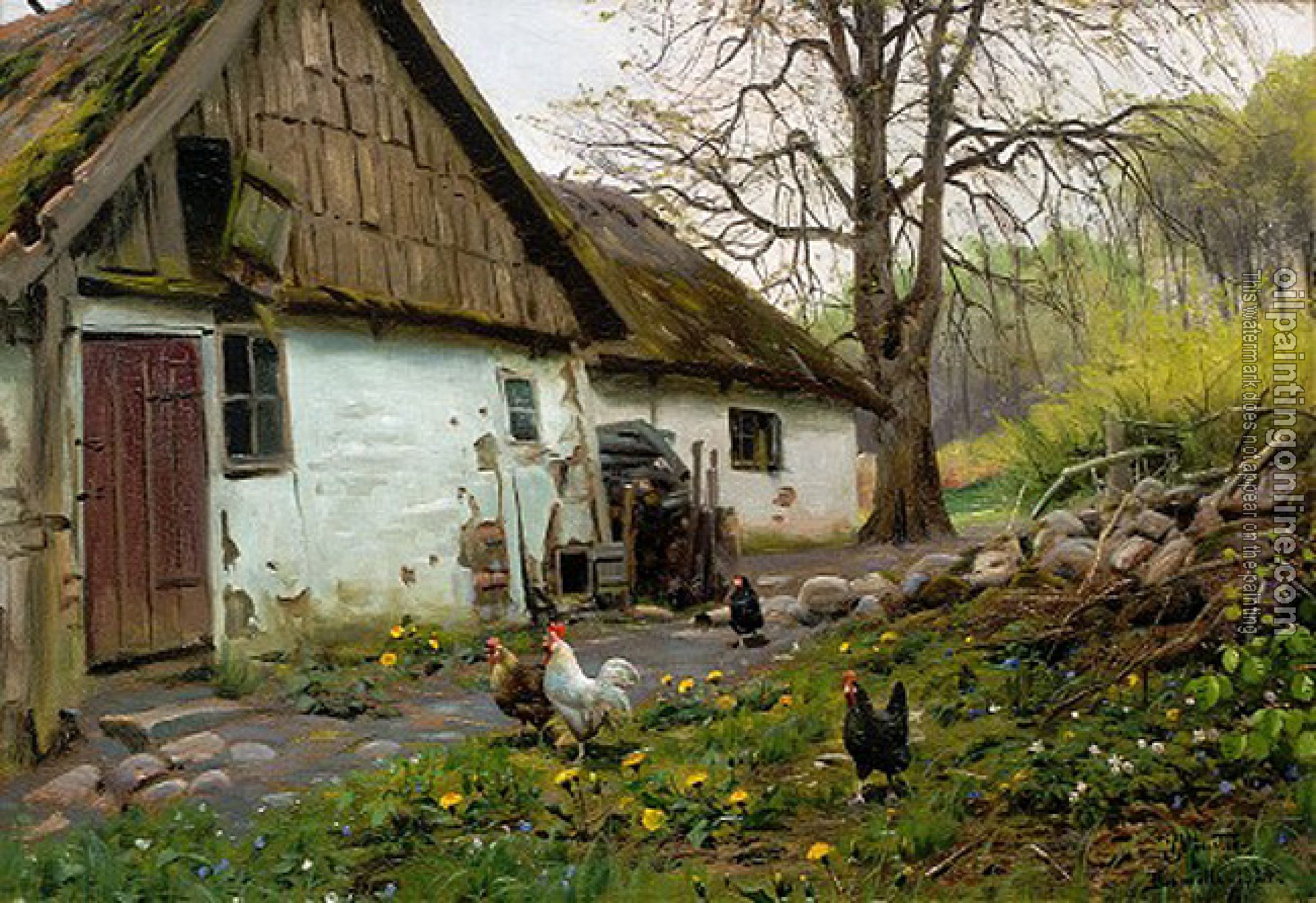 Monsted, Peder Mork - Bromolle Farm with Chickens